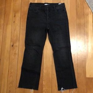 Black flare cropped jeans